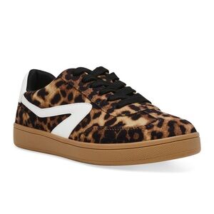 Leopard Print Women's Sneakers with White Accents